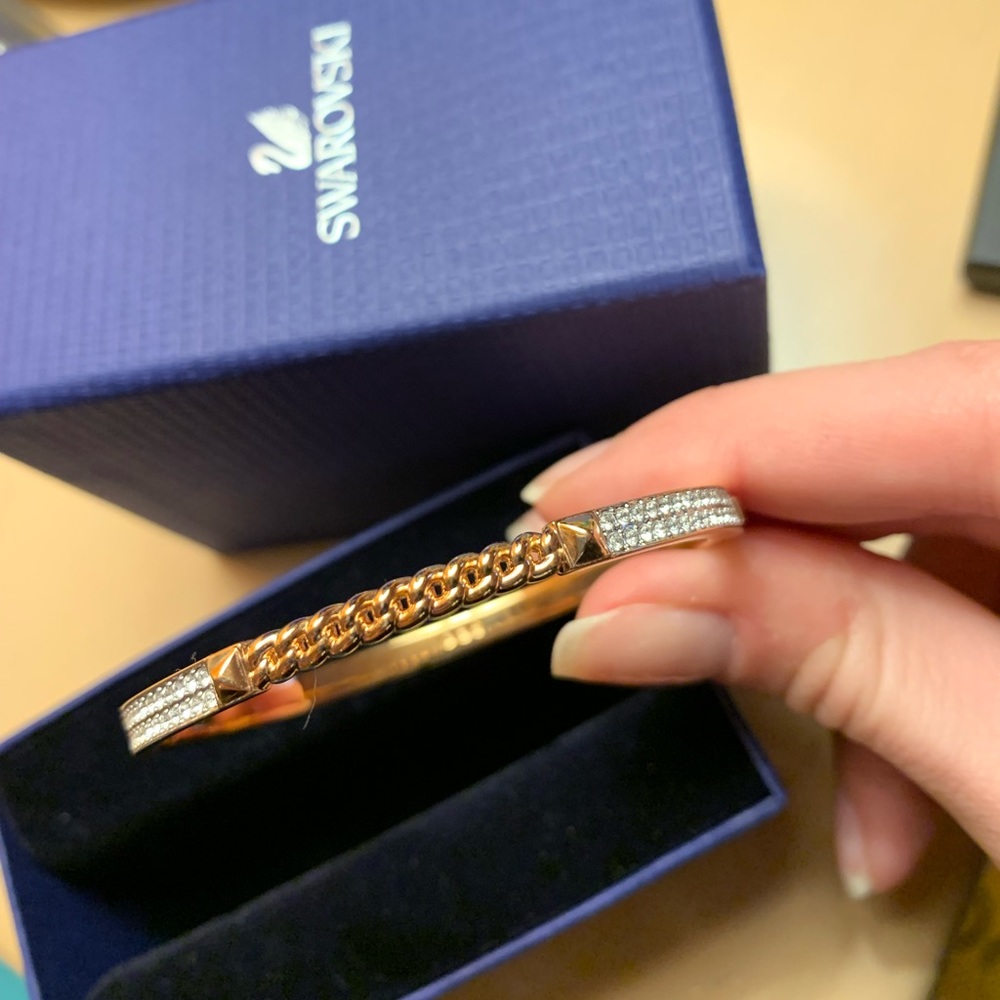 NEW Swarovski Fiction Bangle - Rose Gold Plated